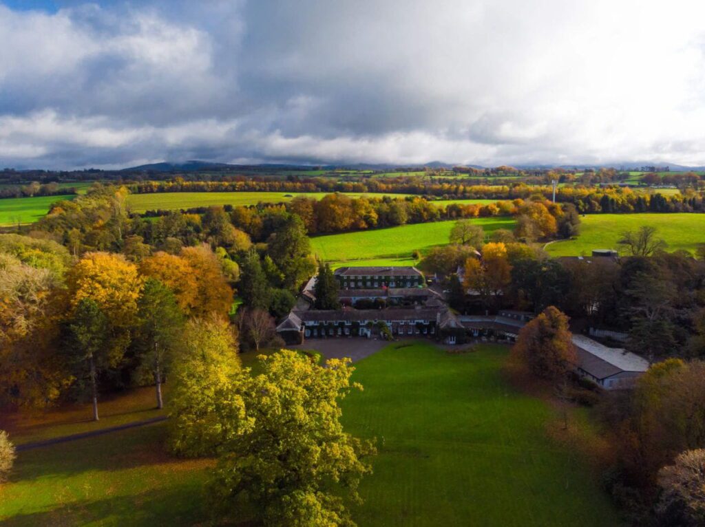 Aerial view of Rathsallagh House and its parkland